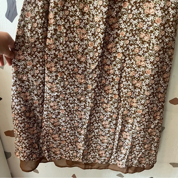 NEW ASTR the Label Lace-Up Puff Sleeve Midi Dress size L - Picture 6 of 10